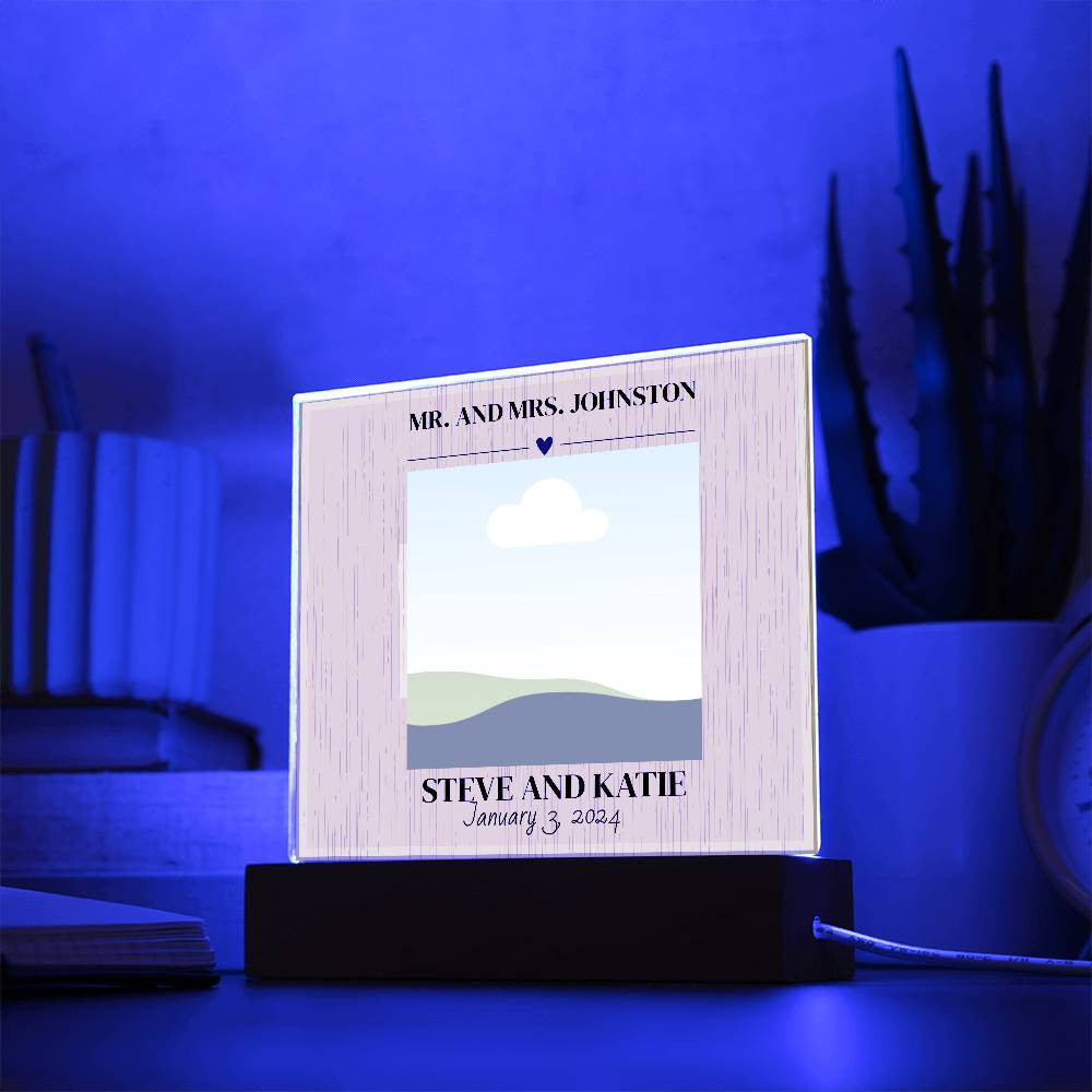 Personalized Wedding Photo Frame | Square Acrylic Plaque