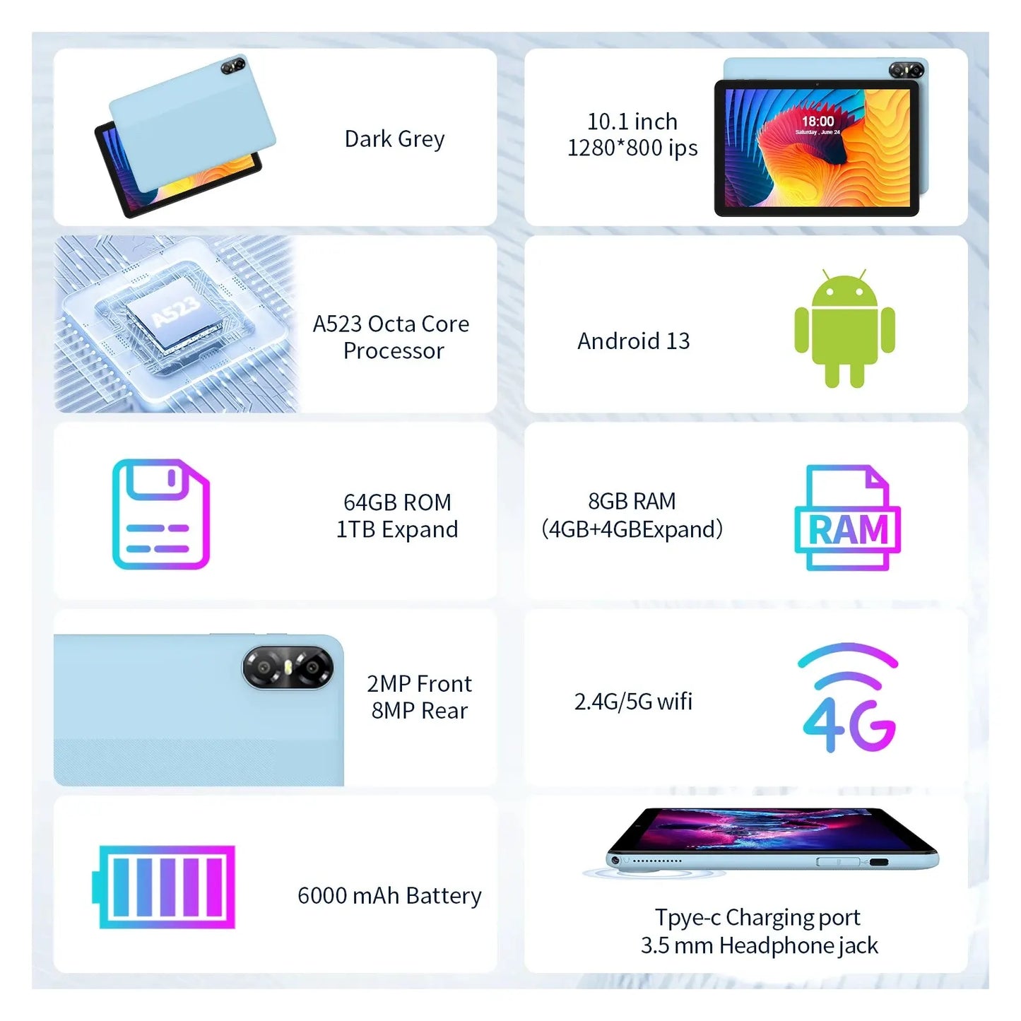 PRITOM TOUCH 10 Inch Android 13 Tablet