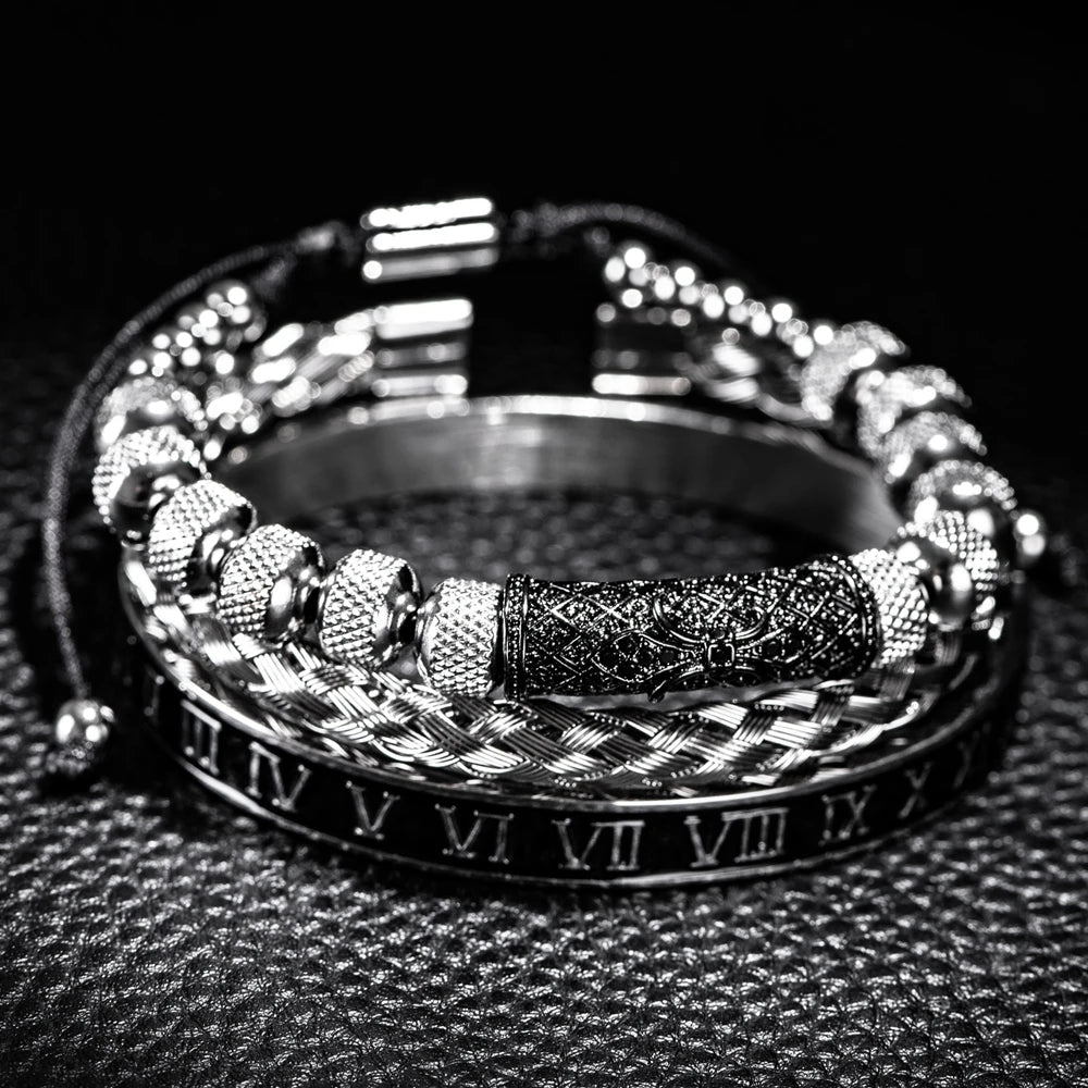 Men's Luxury 3pcs Roman Elegance Bracelet