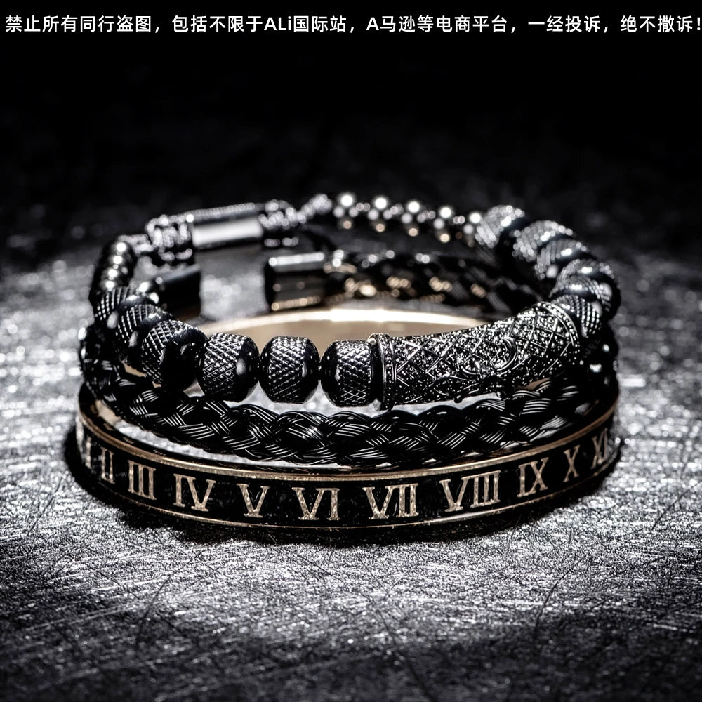 Men's Luxury 3pcs Roman Elegance Bracelet