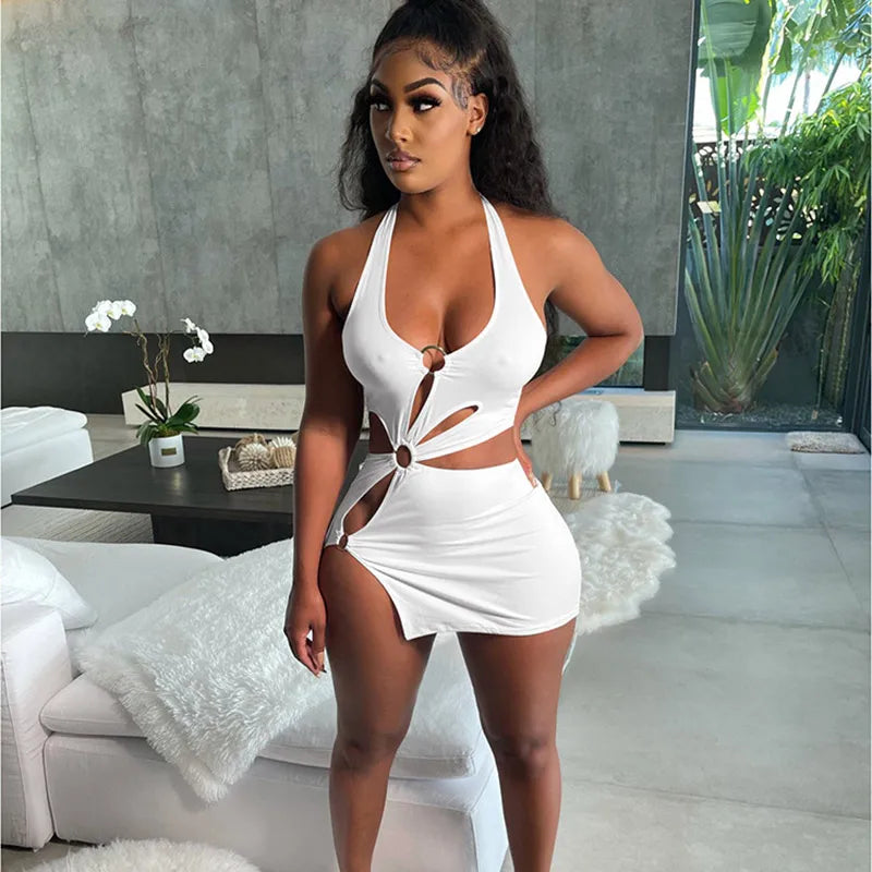 Sexy Backless Beach Style Mini Dress