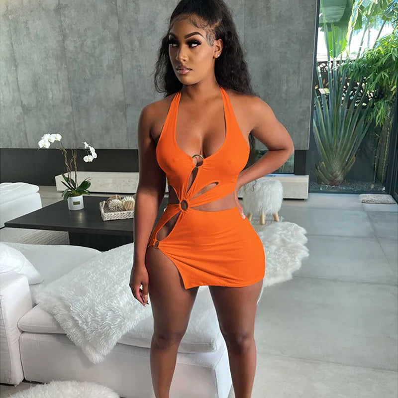 Sexy Backless Beach Style Mini Dress