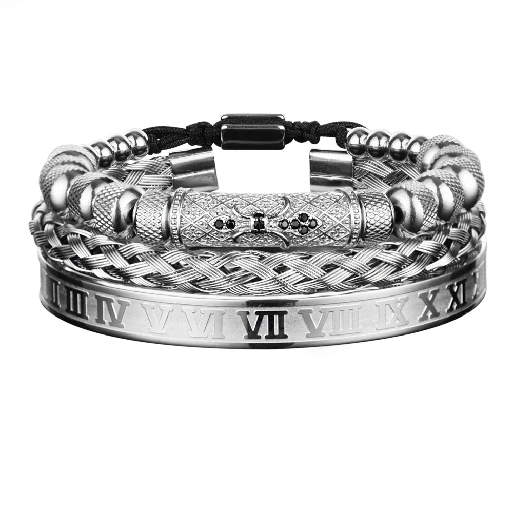 Men's Luxury 3pcs Roman Elegance Bracelet