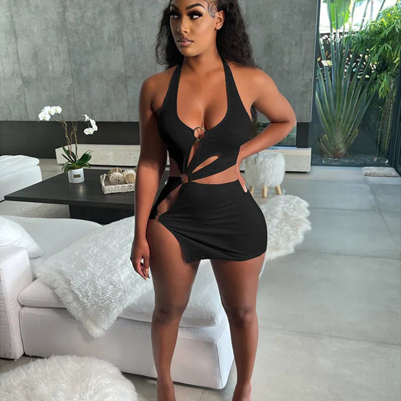 Sexy Backless Beach Style Mini Dress