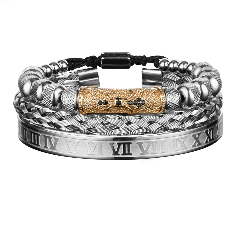 Men's Luxury 3pcs Roman Elegance Bracelet
