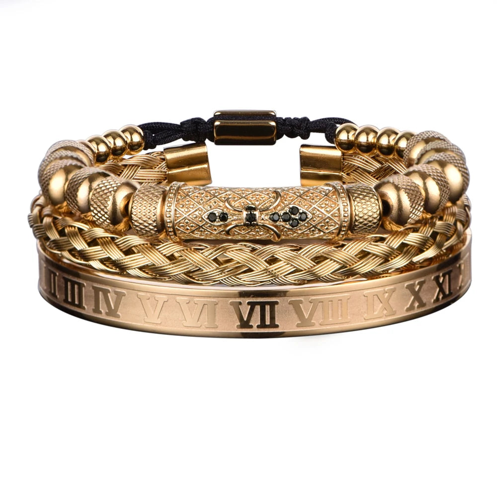 Men's Luxury 3pcs Roman Elegance Bracelet