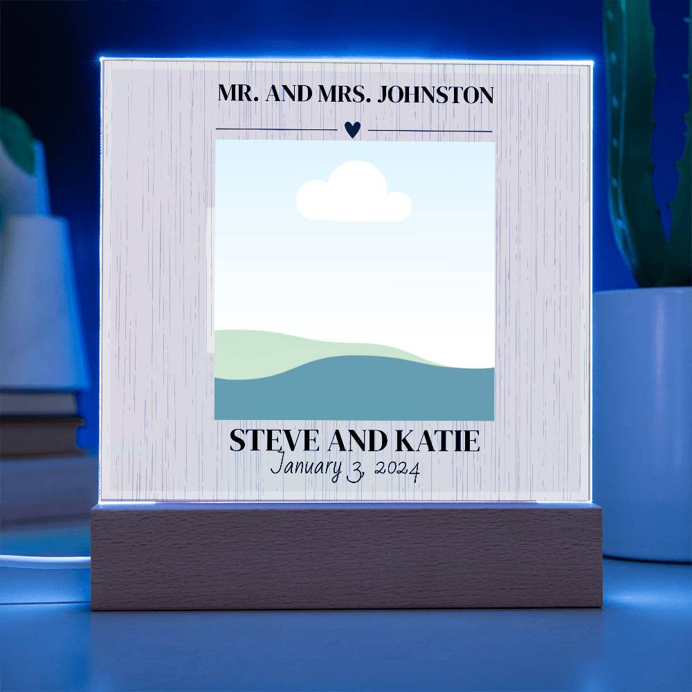 Personalized Wedding Photo Frame | Square Acrylic Plaque