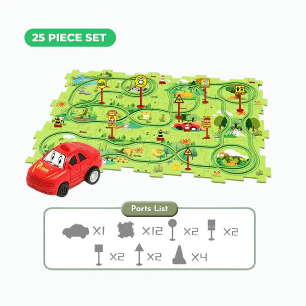 PuzzleRacer Educational Car Track Set