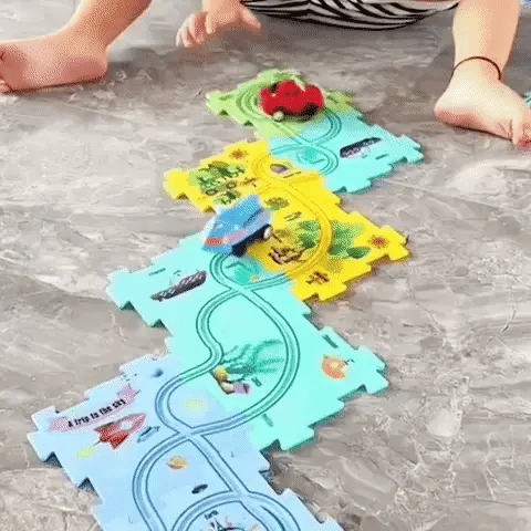 PuzzleRacer Educational Car Track Set