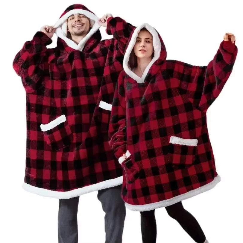 Warm Fleece Hoodie Blanket