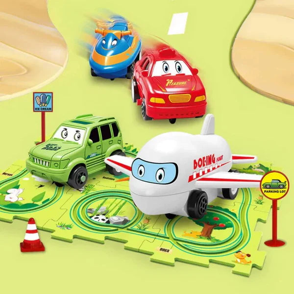 PuzzleRacer Educational Car Track Set