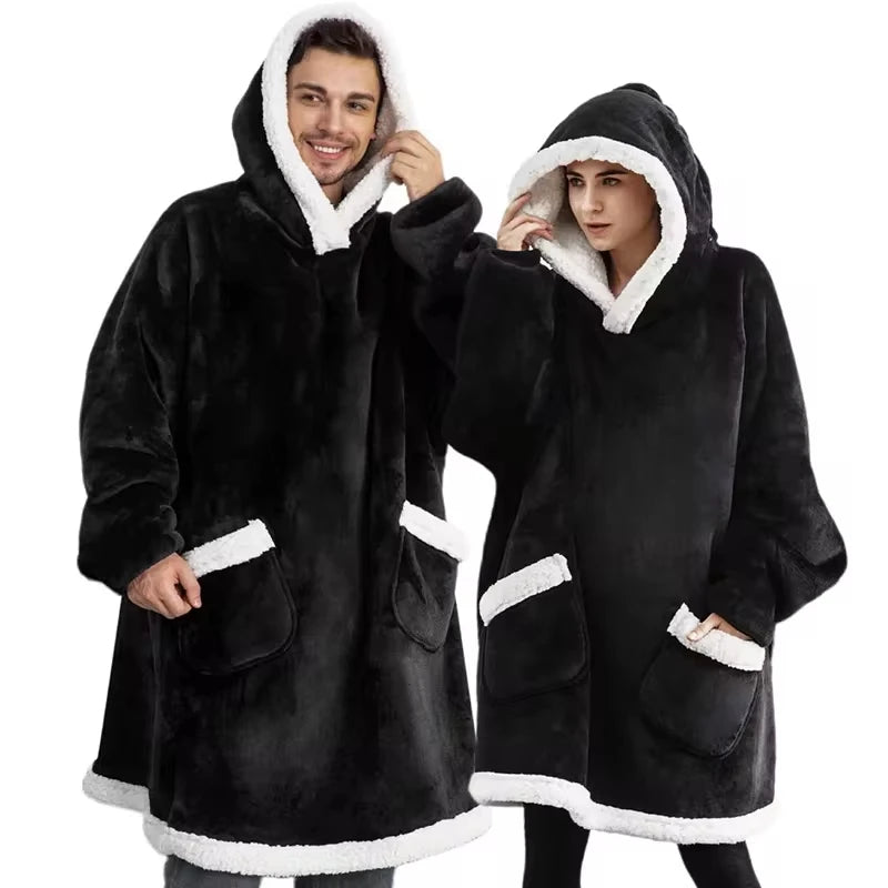 Warm Fleece Hoodie Blanket
