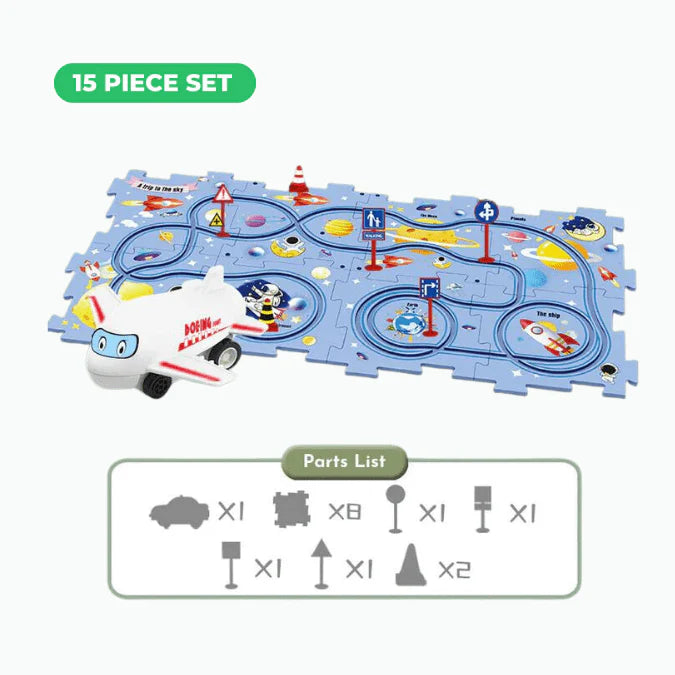 PuzzleRacer Educational Car Track Set