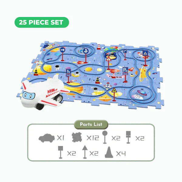 PuzzleRacer Educational Car Track Set