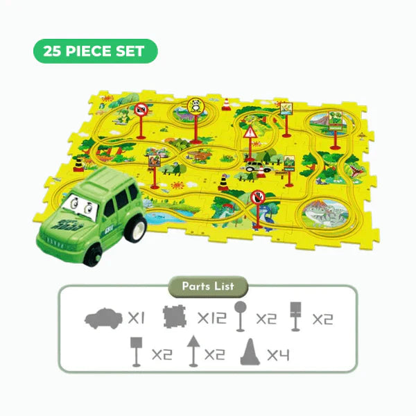 PuzzleRacer Educational Car Track Set