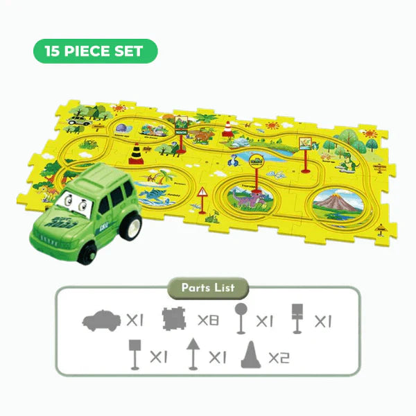 PuzzleRacer Educational Car Track Set