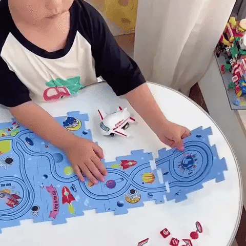 PuzzleRacer Educational Car Track Set