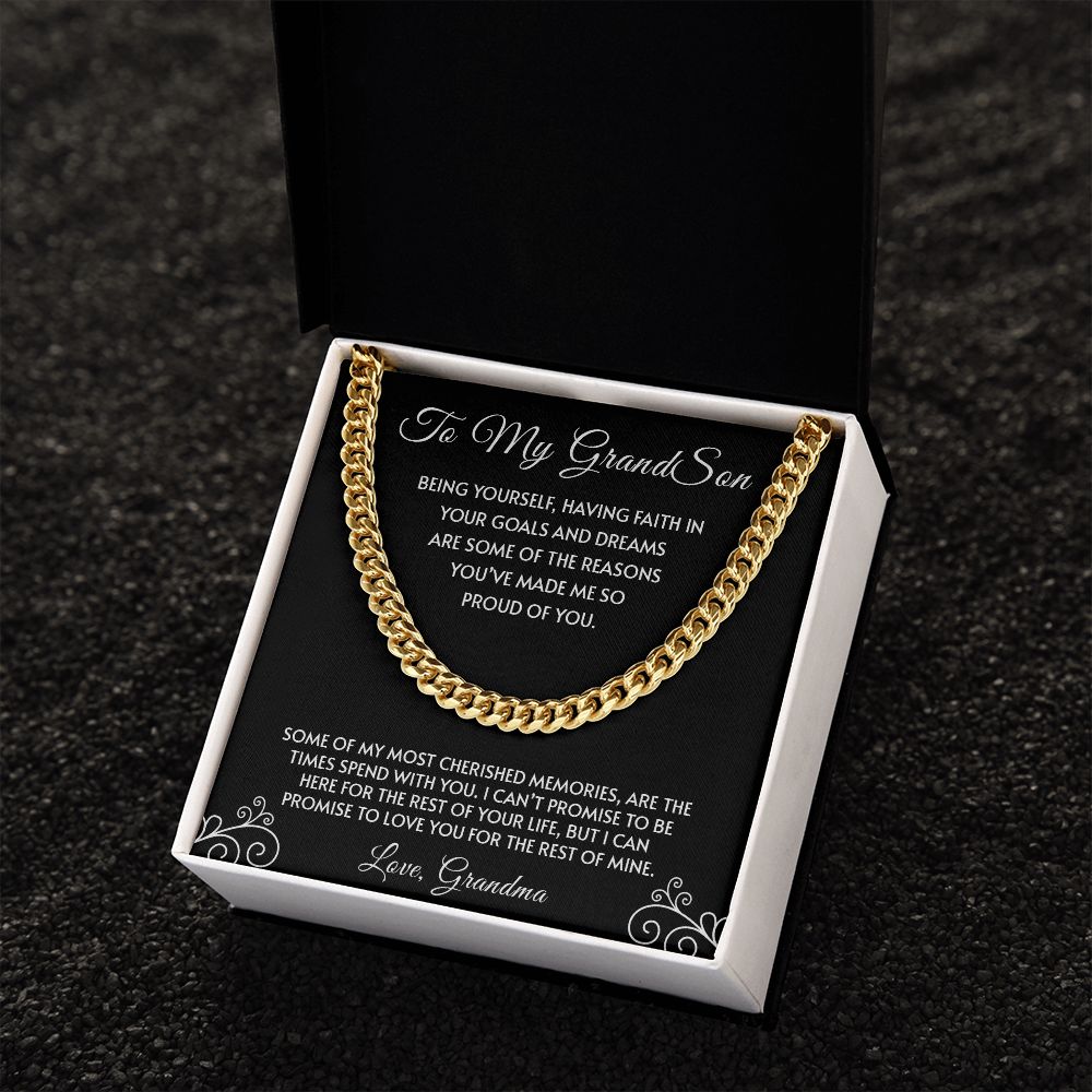 To My Grandson | You've Made Me So Proud Of You - Cuban Link Chain