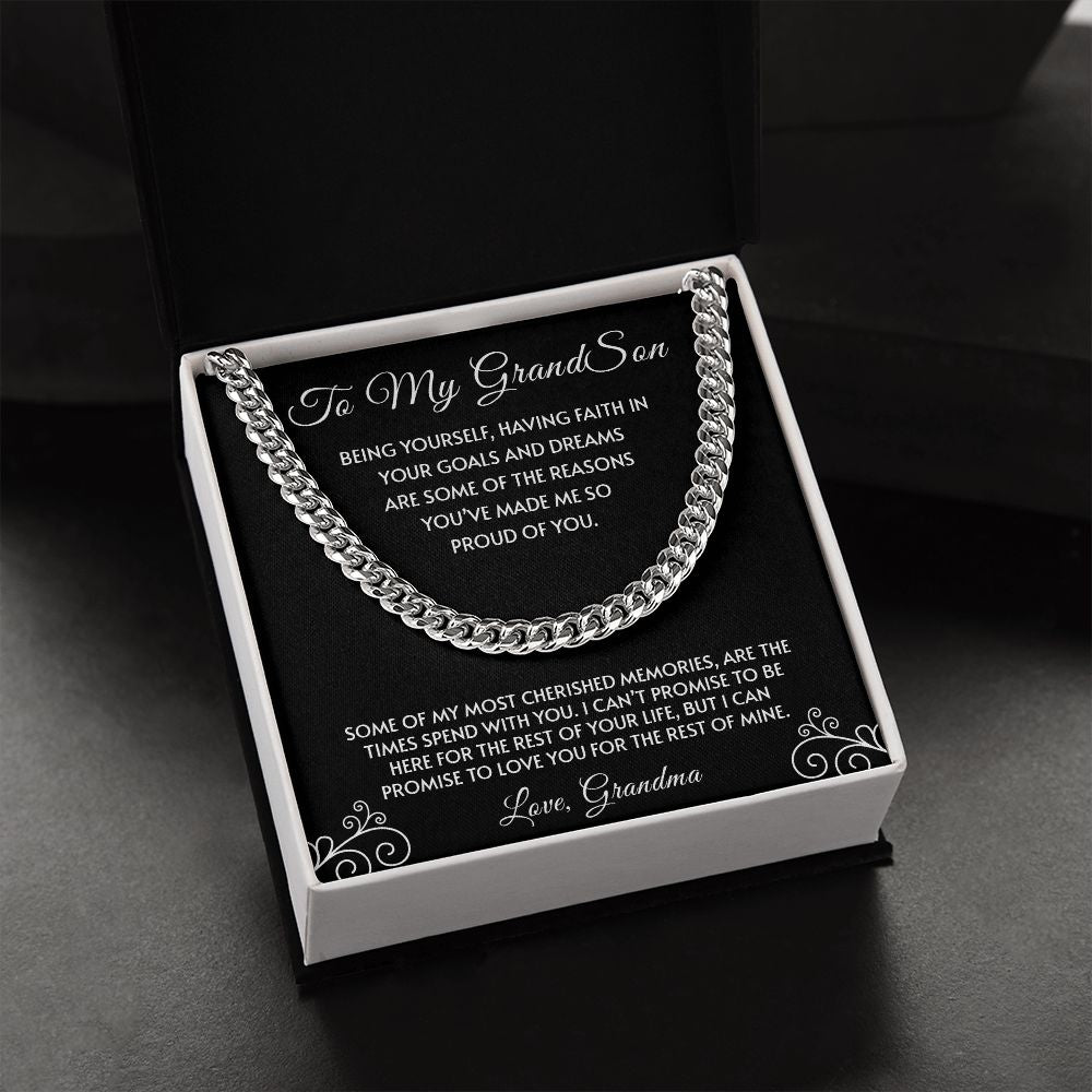 To My Grandson | You've Made Me So Proud Of You - Cuban Link Chain