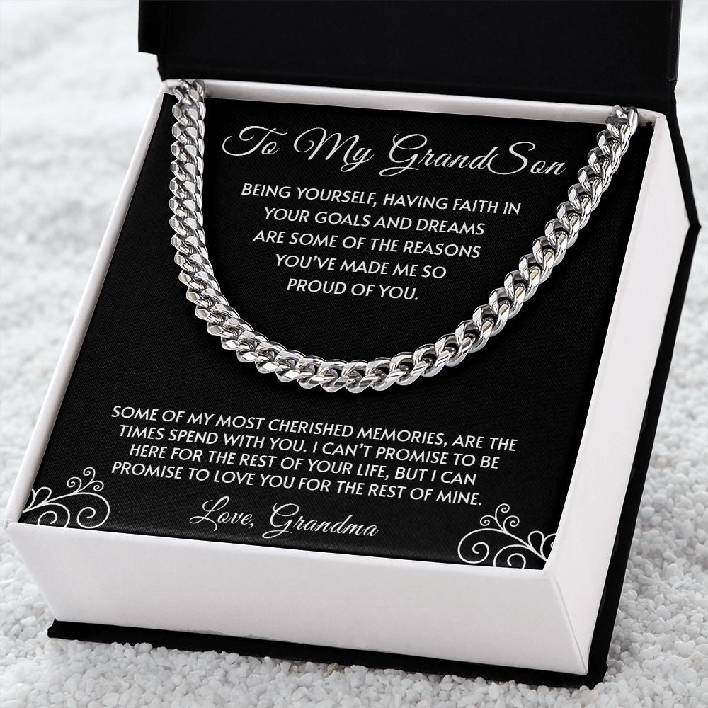 To My Grandson | You've Made Me So Proud Of You - Cuban Link Chain