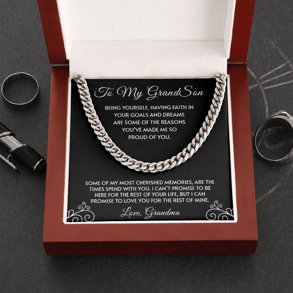To My Grandson | You've Made Me So Proud Of You - Cuban Link Chain