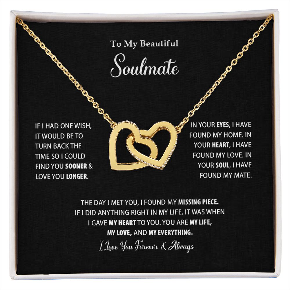 To My Beautiful Soulmate | I Love You Forever & Always - Interlocking Hearts necklace