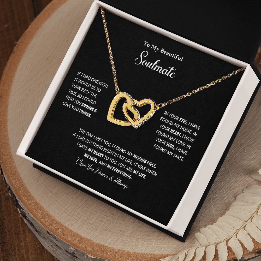 To My Beautiful Soulmate | I Love You Forever & Always - Interlocking Hearts necklace