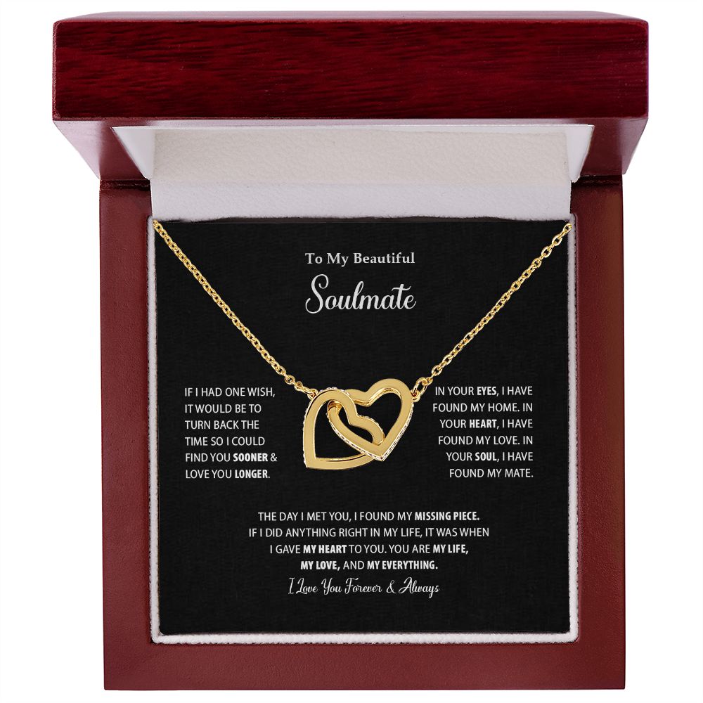 To My Beautiful Soulmate | I Love You Forever & Always - Interlocking Hearts necklace