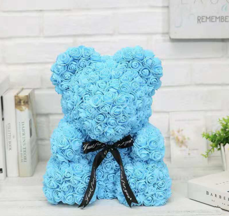 25cm Flower Rose Bear Handmade