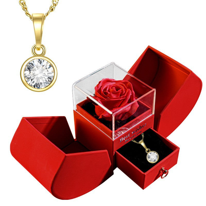 Eternal Rose Apple Gift Box Women Necklace