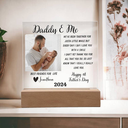 Daddy & Me First Father's Day | Personalized Acrylic Square Plaque