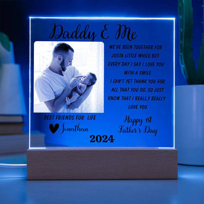 Daddy & Me First Father's Day | Personalized Acrylic Square Plaque