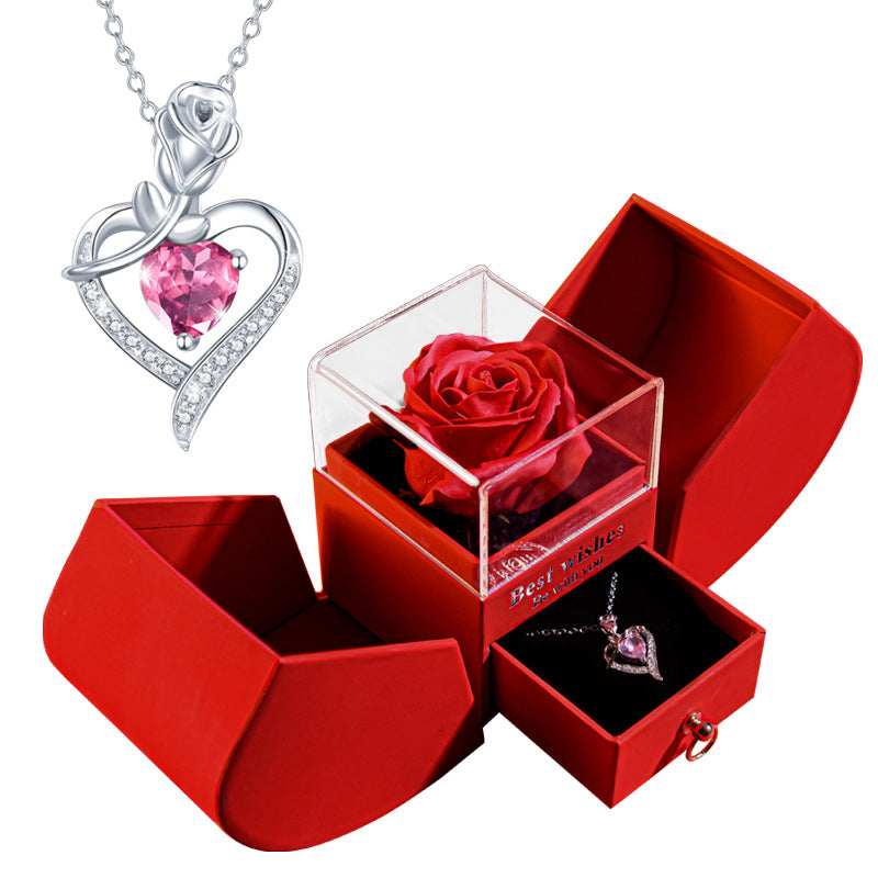 Eternal Rose Apple Gift Box Women Necklace