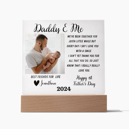 Daddy & Me First Father's Day | Personalized Acrylic Square Plaque