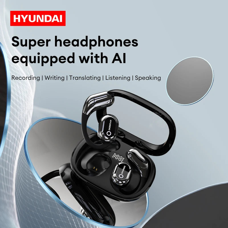 HYUNDAI HY-Y16 AI Headphones OWS Wireless Smart Earphones Cross-language communication Earbuds For Translating Recording Work