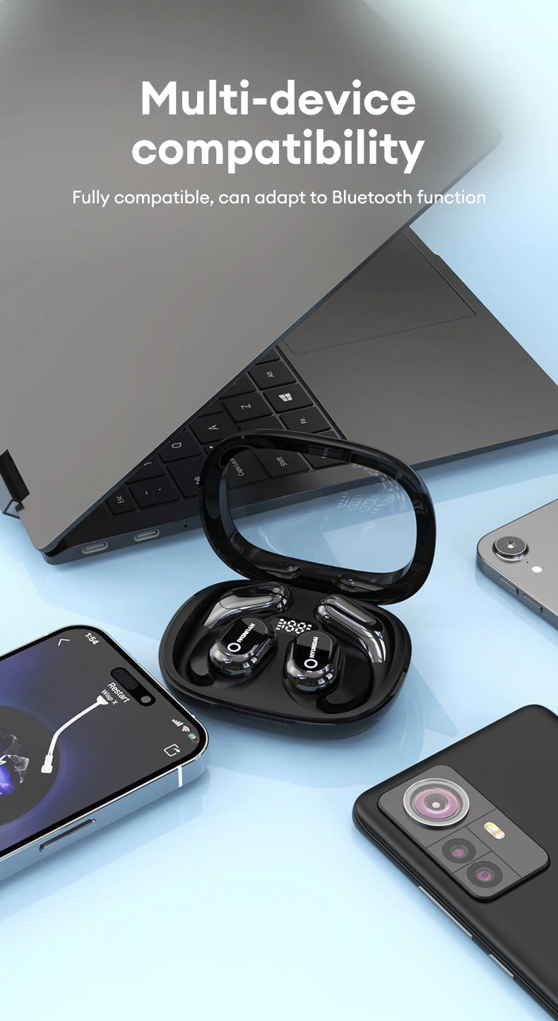 HYUNDAI HY-Y16 AI Headphones OWS Wireless Smart Earphones Cross-language communication Earbuds For Translating Recording Work