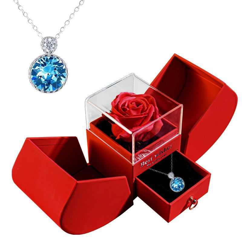 Eternal Rose Apple Gift Box Women Necklace