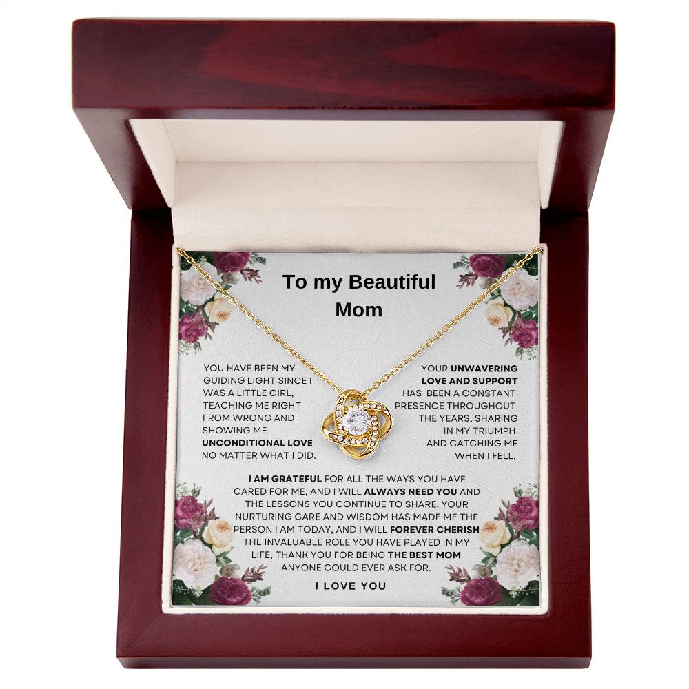 To My Beautiful Mom Knot Necklace