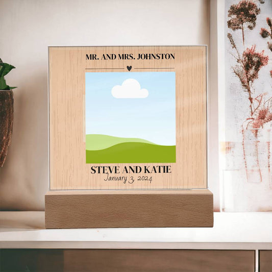 Personalized Wedding Photo Frame | Square Acrylic Plaque