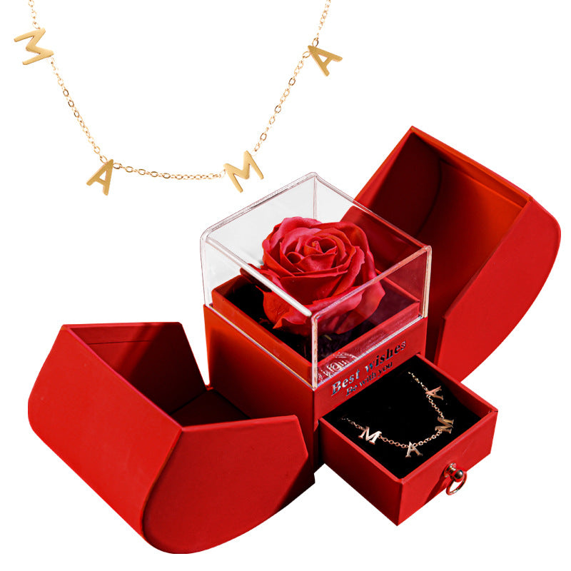 Eternal Rose Apple Gift Box Women Necklace