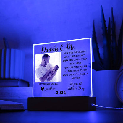 Daddy & Me First Father's Day | Personalized Acrylic Square Plaque