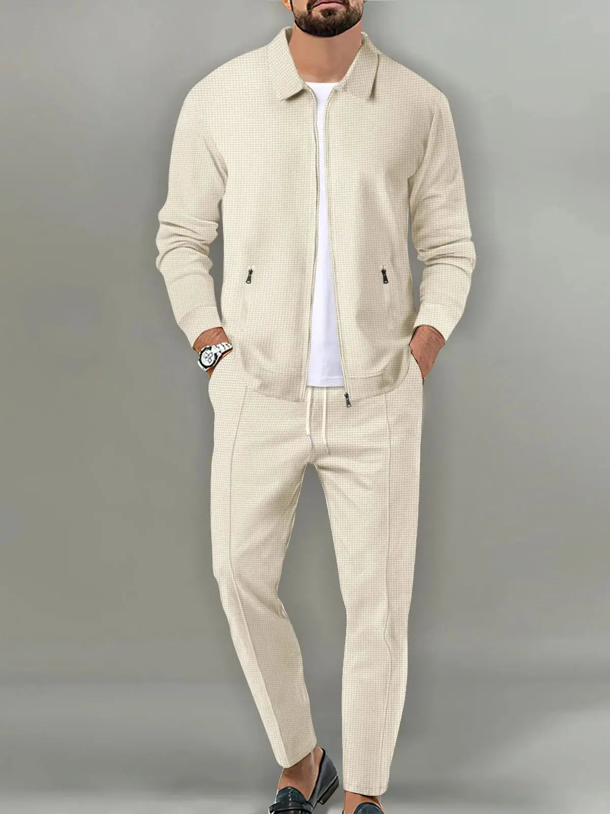 Men's Fashion Polo Jacket Set