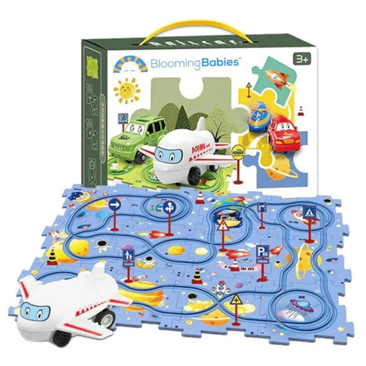 PuzzleRacer Educational Car Track Set