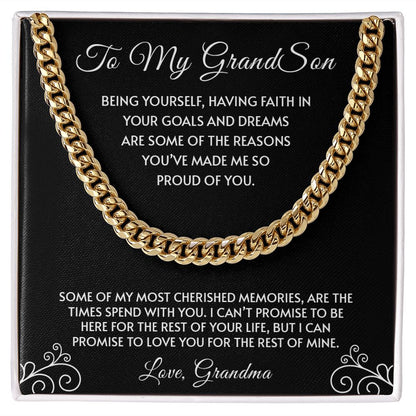 To My Grandson | You've Made Me So Proud Of You - Cuban Link Chain