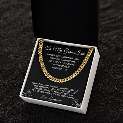 To My Grandson | You've Made Me So Proud Of You - Cuban Link Chain