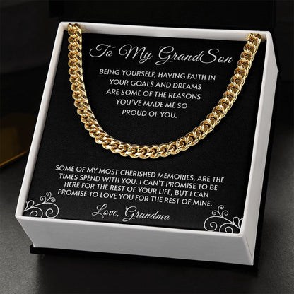 To My Grandson | You've Made Me So Proud Of You - Cuban Link Chain