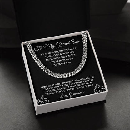 To My Grandson | You've Made Me So Proud Of You - Cuban Link Chain
