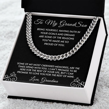 To My Grandson | You've Made Me So Proud Of You - Cuban Link Chain