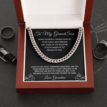 To My Grandson | You've Made Me So Proud Of You - Cuban Link Chain